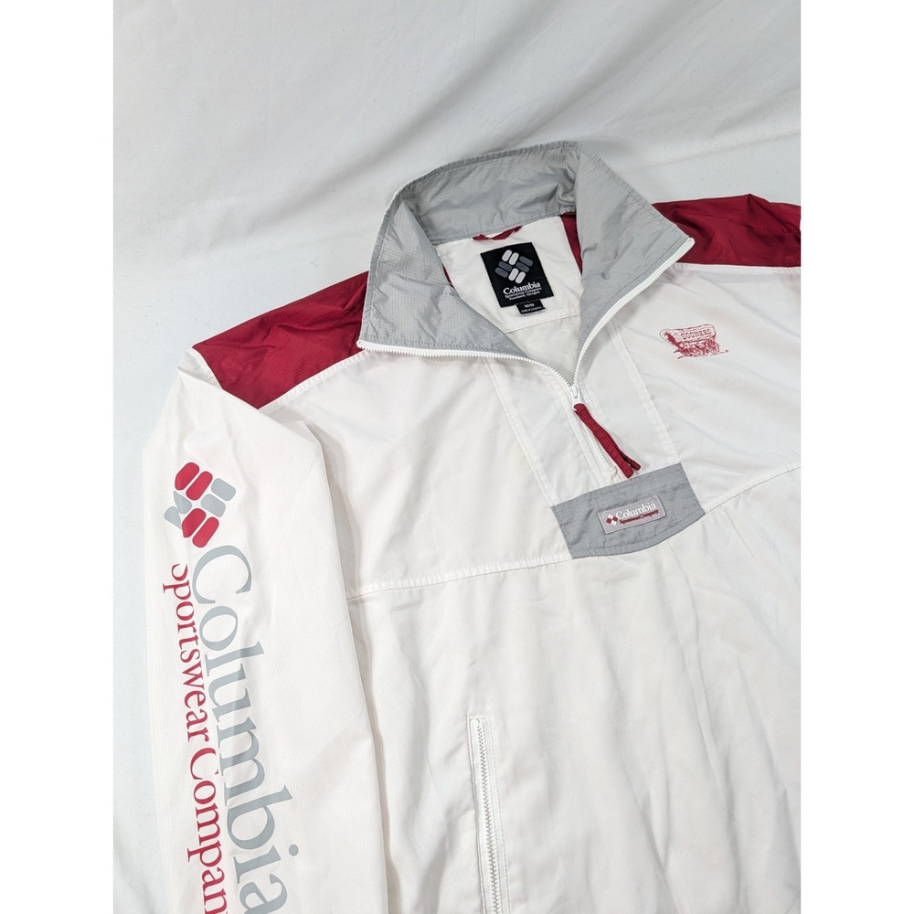 VTG Columbia Anorak 1/4 Zip Lightweight Windbreaker Jacket M Oklahoma Sooners